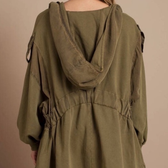 Free People Oversized olive Langdon look jacket S - Picture 4 of 10